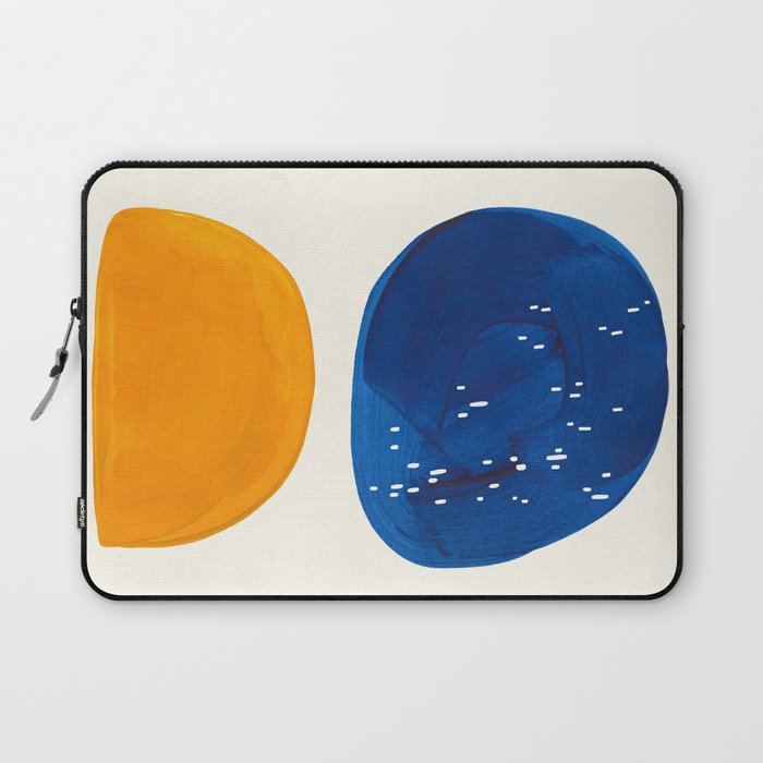 Minimalist Mid century Painting Colorful Yellow Blue Shapes Patterns Laptop Sleeve Gallery Image 1