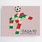 Vintage World Cup poster, Ciao, Italia 90 mascot, old football print Jigsaw Puzzle Gallery Image 1
