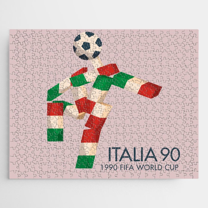 Vintage World Cup poster, Ciao, Italia 90 mascot, old football print Jigsaw Puzzle Gallery Image 1