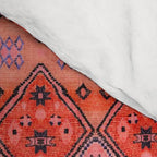 Bohemian Berber Orange Handmade Moroccan Fabric Texture Comforter Gallery Image 4