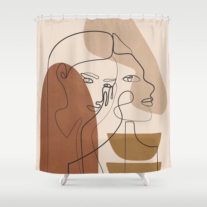 Abstract Faces 5  Shower Curtain Gallery Image 1
