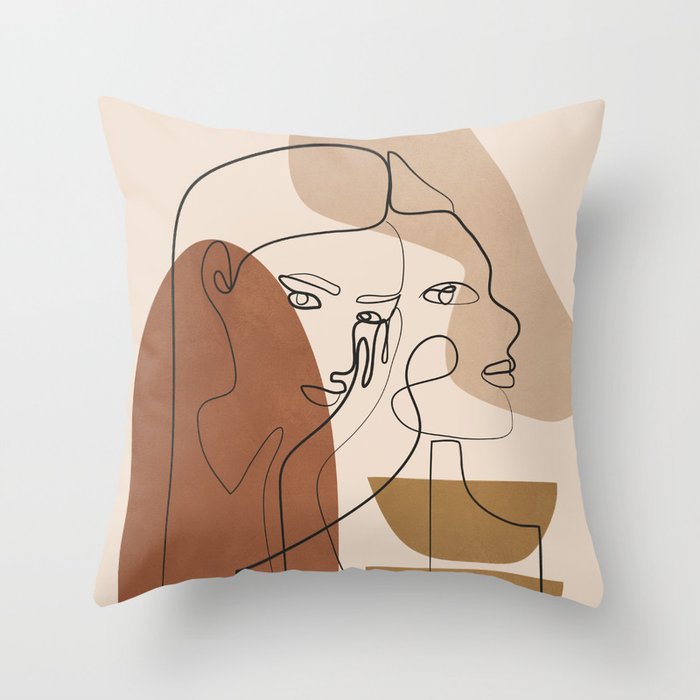 Abstract Faces 5  Throw Pillow Gallery Image 1