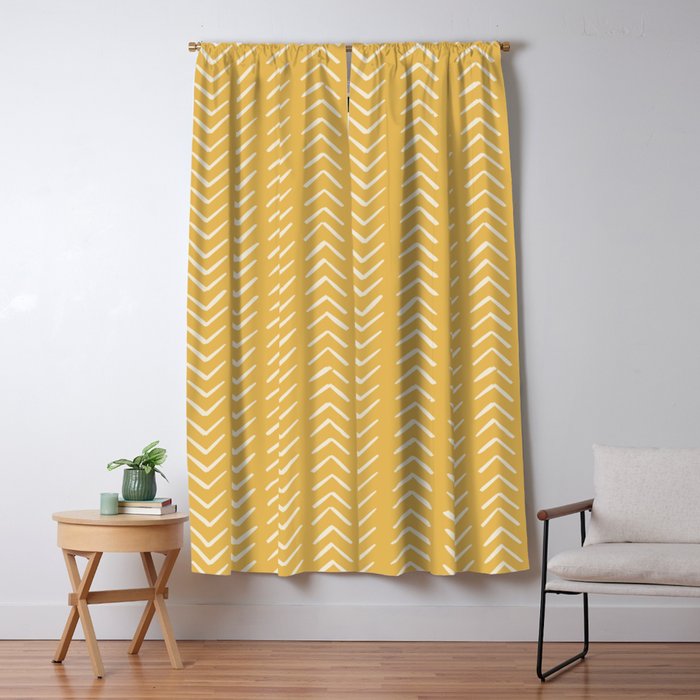 Yellow Arrow Mudcloth  Window Curtain Gallery Image 5