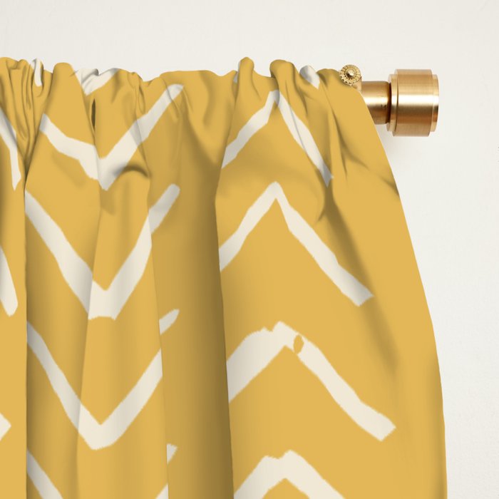 Yellow Arrow Mudcloth  Window Curtain Gallery Image 2
