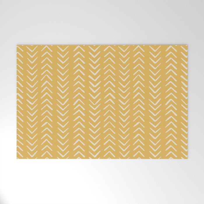 Yellow Arrow Mudcloth  Welcome Mat Gallery Image 1
