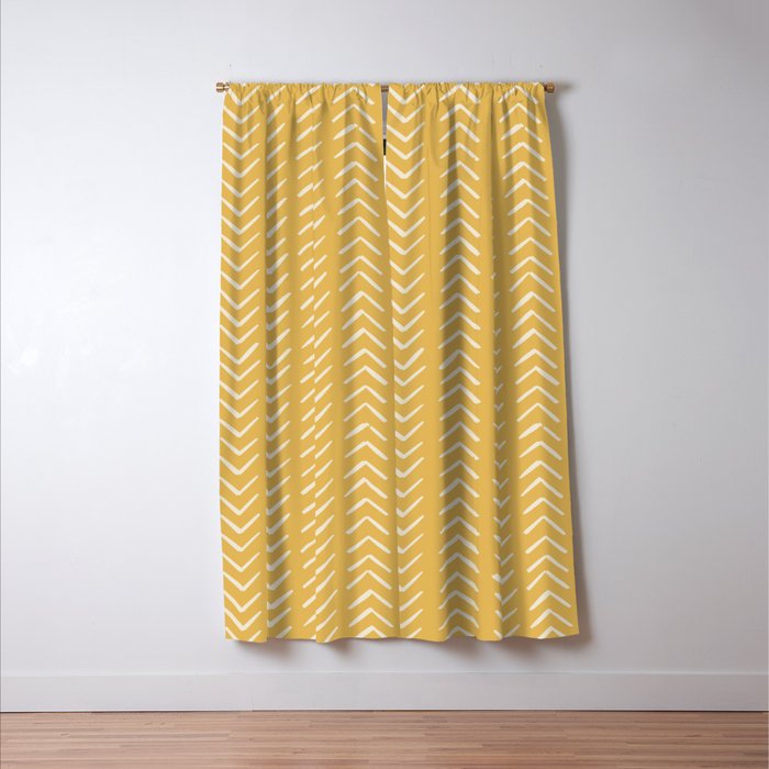 Yellow Arrow Mudcloth  Window Curtain Gallery Image 3