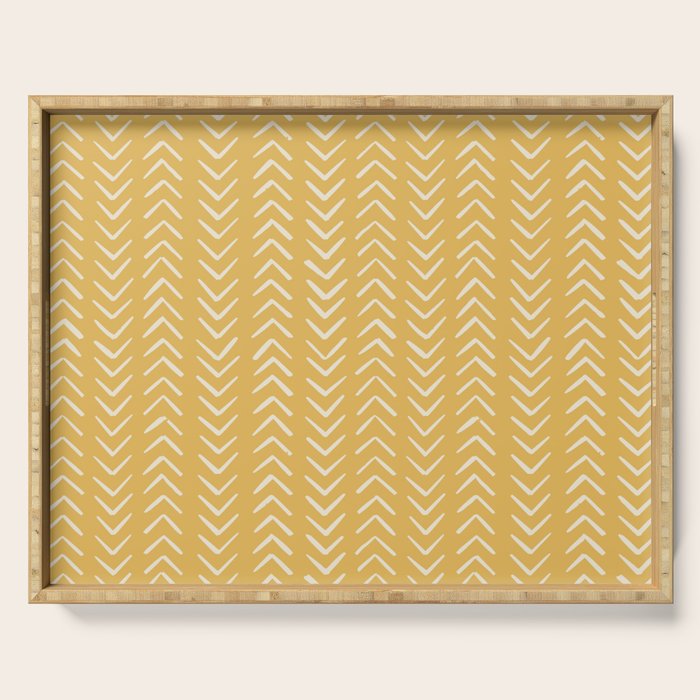 Yellow Arrow Mudcloth  Serving Tray Gallery Image 1