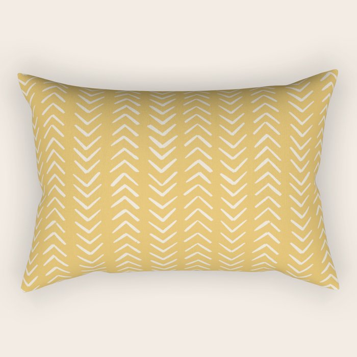 Yellow Arrow Mudcloth  Rectangular Pillow Gallery Image 2