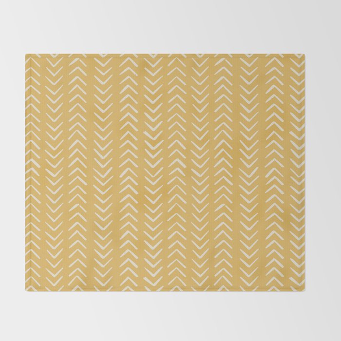 Yellow Arrow Mudcloth  Throw Blanket Gallery Image 2