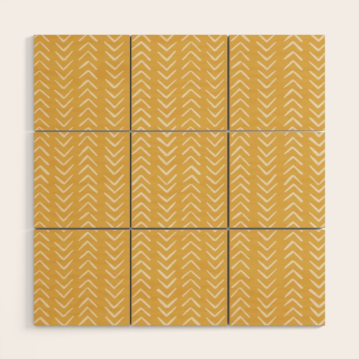Yellow Arrow Mudcloth  Wood Wall Art Gallery Image 1