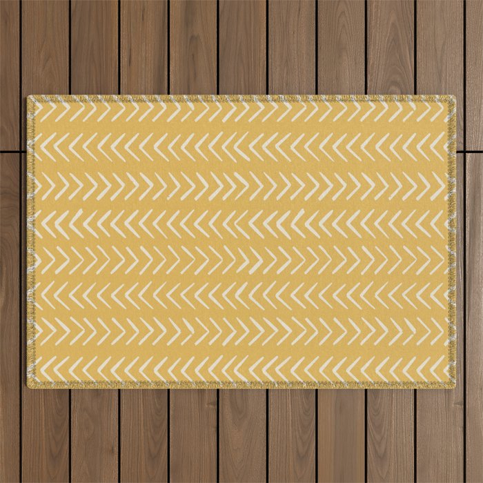 Yellow Arrow Mudcloth  Outdoor Rug Gallery Image 1