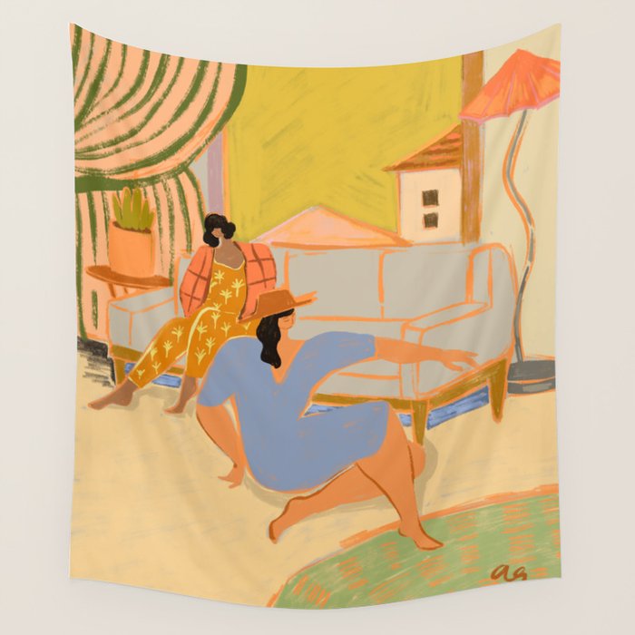 A Quiet Day At Home Wall Tapestry Gallery Image 1