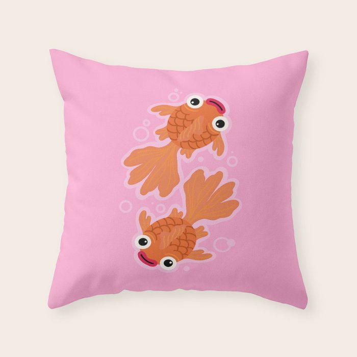 Goldfish Cute Kawaii Fish Throw Pillow Gallery Image 6