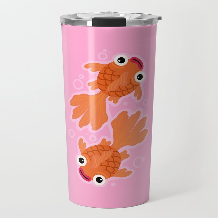 Goldfish Cute Kawaii Fish Travel Mug Gallery Image 1