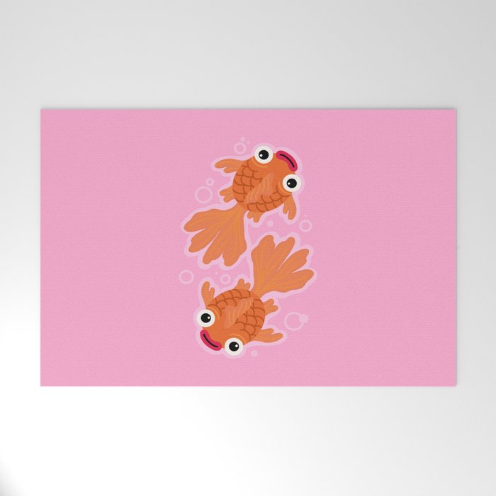 Goldfish Cute Kawaii Fish Welcome Mat Gallery Image 1