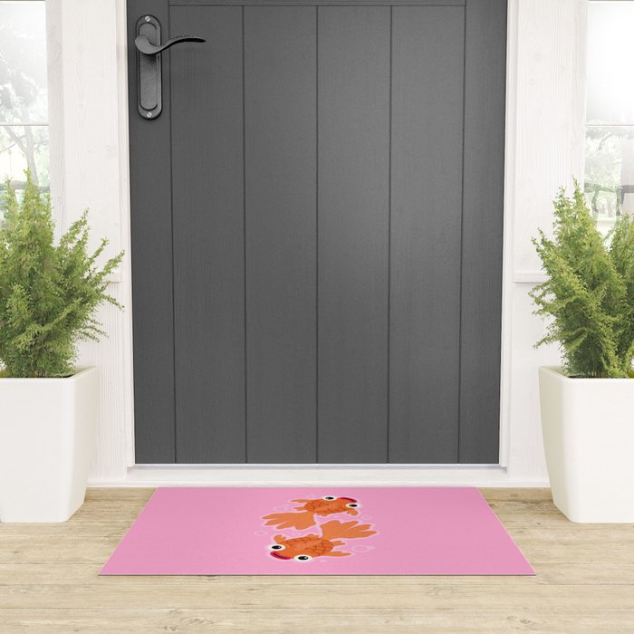 Goldfish Cute Kawaii Fish Welcome Mat Gallery Image 3