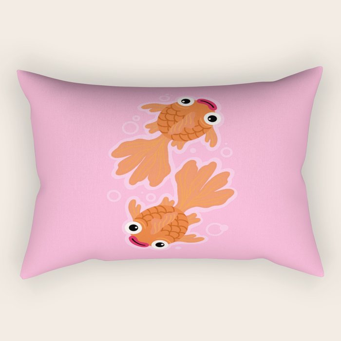 Goldfish Cute Kawaii Fish Rectangular Pillow Gallery Image 2