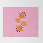 Goldfish Cute Kawaii Fish Throw Blanket Gallery Image 2