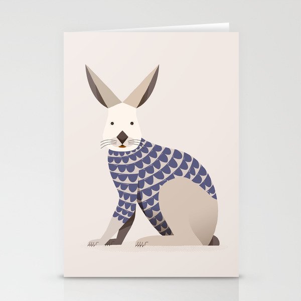 Whimsical European Hare Stationery Card Gallery Image 2