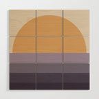 Minimal Retro Sunset Sunrise - Purple Mauve Dusk Wood Wall Art Gallery Image 1