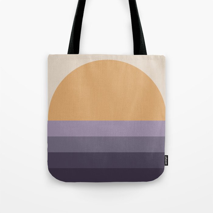 Minimal Retro Sunset Sunrise - Purple Mauve Dusk Tote Bag Gallery Image 1