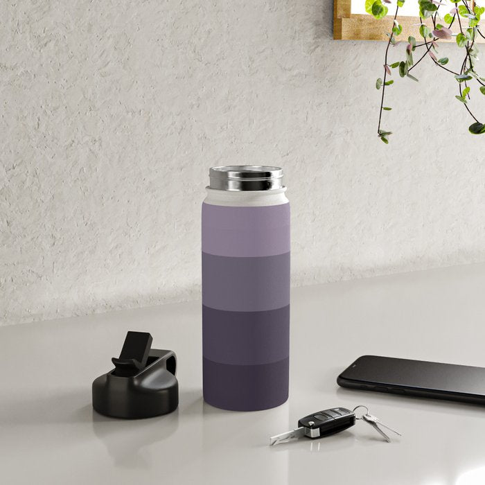 Minimal Retro Sunset Sunrise - Purple Mauve Dusk Water Bottle Gallery Image 4