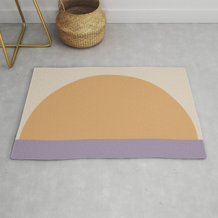 Minimal Retro Sunset Sunrise - Purple Mauve Dusk Rug Gallery Image 1