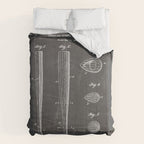 Baseball Bat Patent - Baseball Art - Black Chalkboard Comforter Gallery Image 6
