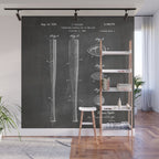 Baseball Bat Patent - Baseball Art - Black Chalkboard Wall Mural Gallery Image 1