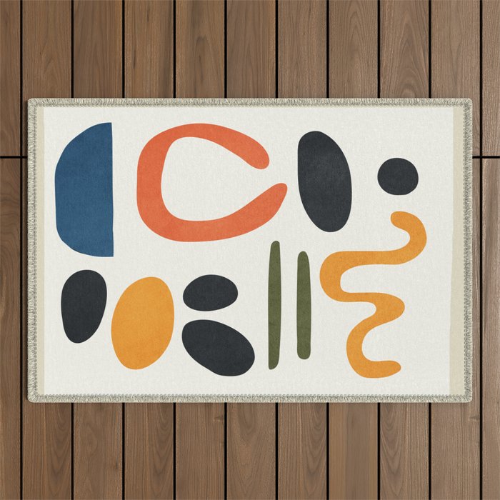 Abstract Colorful Setting 5 Outdoor Rug Gallery Image 1