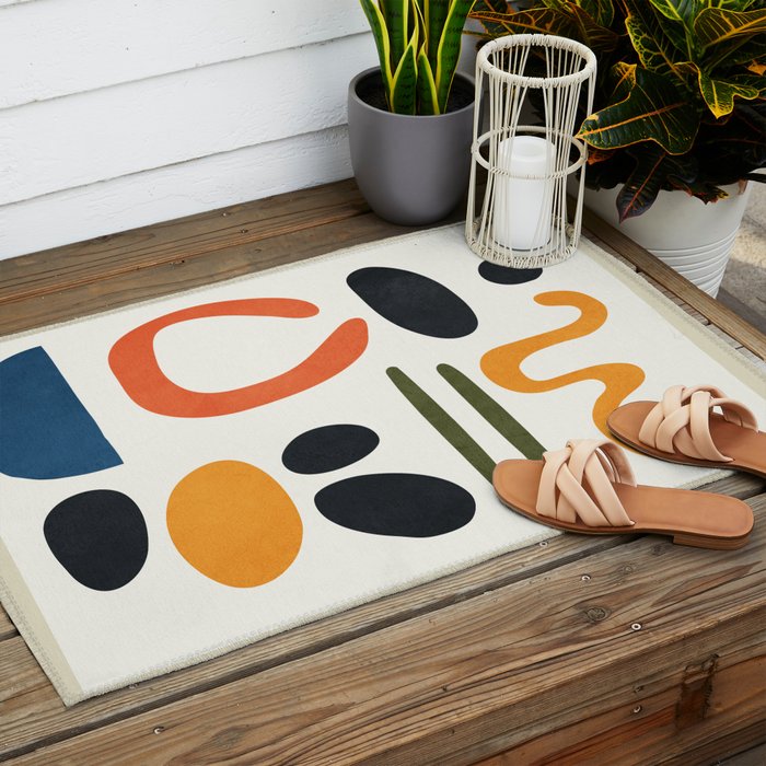 Abstract Colorful Setting 5 Outdoor Rug Gallery Image 2