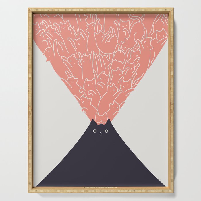 Cat Landscape 102: Vol-cat-no Serving Tray Gallery Image 1