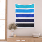Colorful Blue Stripe Pattern Wall Tapestry Gallery Image 2