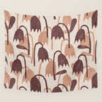 Linocut Tulip Pattern #2 Wall Tapestry Gallery Image 4