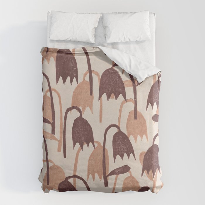 Linocut Tulip Pattern #2 Duvet Cover Gallery Image 6