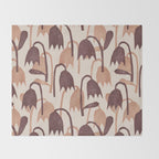 Linocut Tulip Pattern #2 Throw Blanket Gallery Image 2