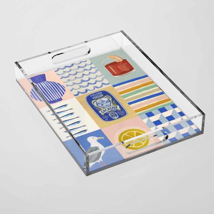Seaside poster Acrylic Tray Gallery Image 1