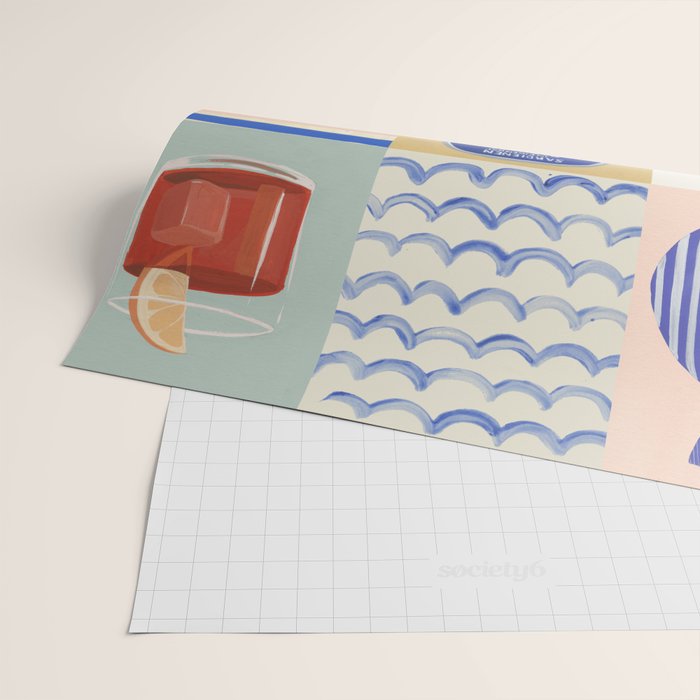 Seaside poster Wrapping Paper Gallery Image 2
