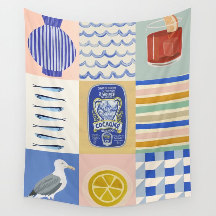 Seaside poster Wall Tapestry Gallery Image 4