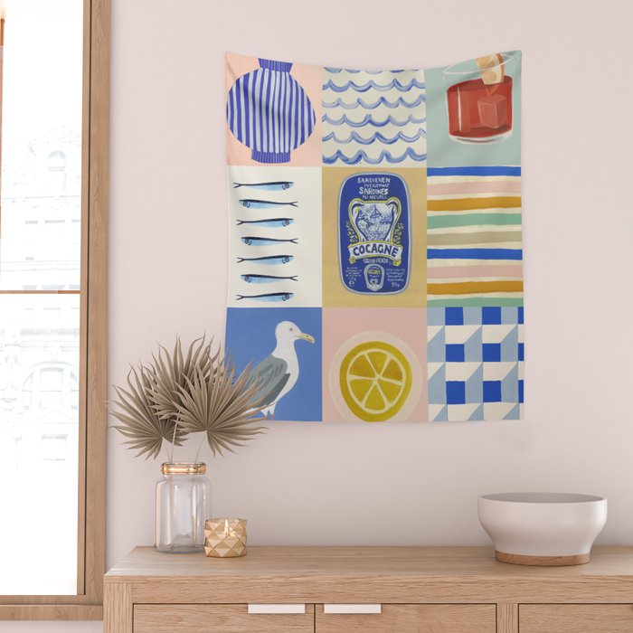 Seaside poster Wall Tapestry Gallery Image 2