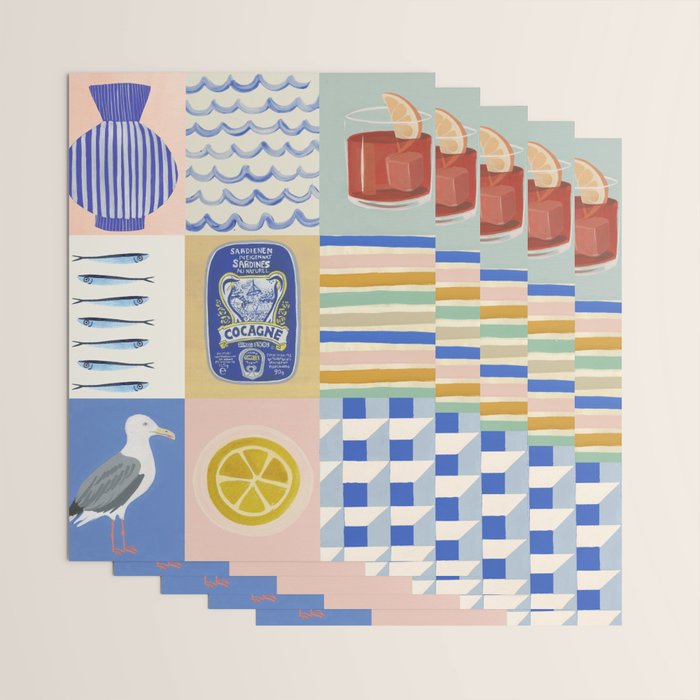 Seaside poster Wrapping Paper Gallery Image 3