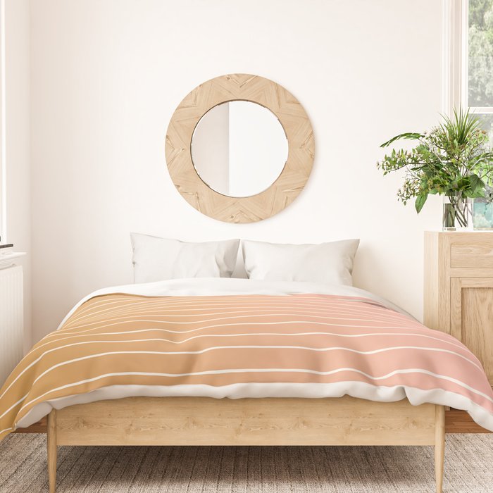 Ombre Arch XIII Pastel Sunset Gradient Modern Geometric Lines Duvet Cover Gallery Image 3