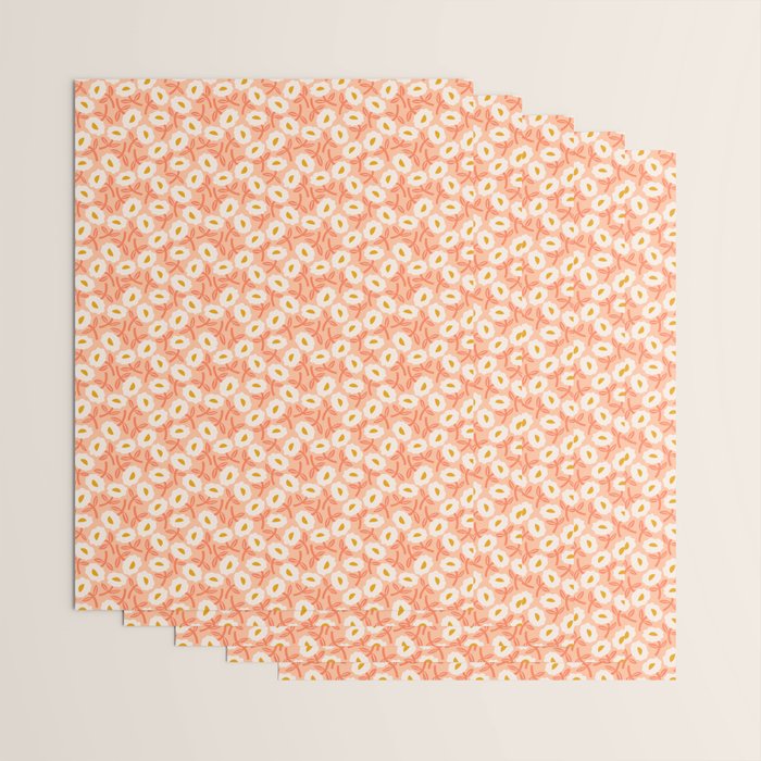 Floral Bliss Pattern - Peach Fuzz Wrapping Paper Gallery Image 3