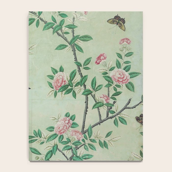 Antique Chinoiserie Peony Flower Bird Garden 1800 Notebook Gallery Image 4