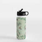 Antique Chinoiserie Peony Flower Bird Garden 1800 Water Bottle Gallery Image 1