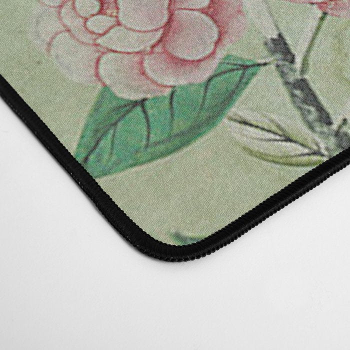 Antique Chinoiserie Peony Flower Bird Garden 1800 Desk Mat Gallery Image 4