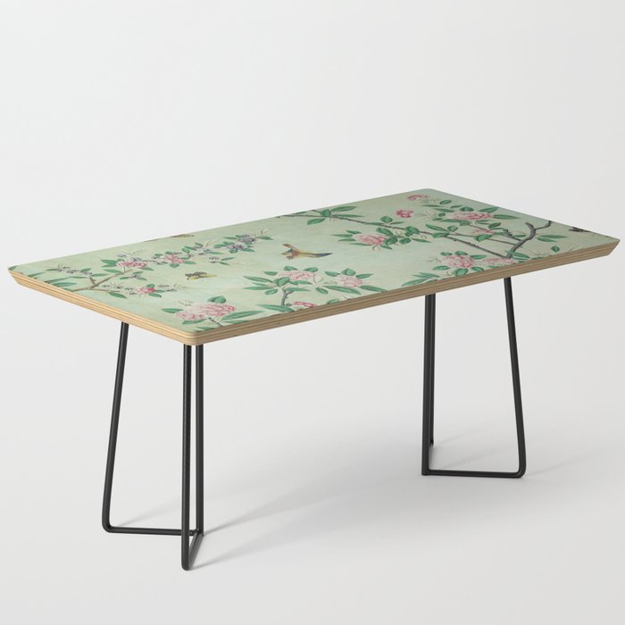 Antique Chinoiserie Peony Flower Bird Garden 1800 Coffee Table Gallery Image 1