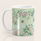 Antique Chinoiserie Peony Flower Bird Garden 1800 Coffee Mug Gallery Image 3