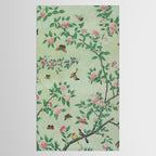 Antique Chinoiserie Peony Flower Bird Garden 1800 Tablecloth Gallery Image 2