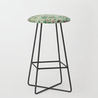 Antique Chinoiserie Peony Flower Bird Garden 1800 Stool Gallery Image 1